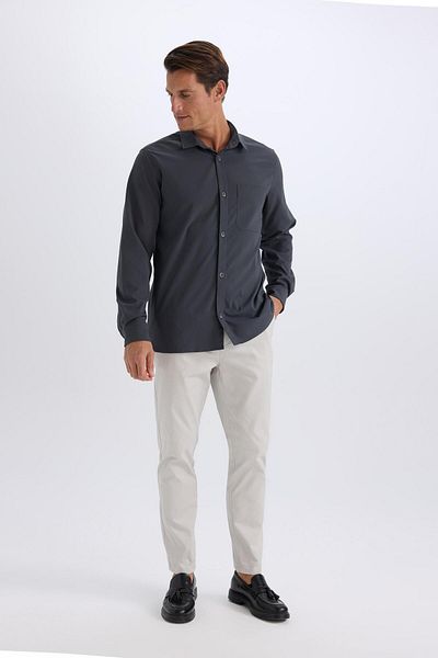 DeFacto Pantaloni chino de vară 100% bumbac, cu șireturi în talie, cu buzunare, picioare drepte Z9933AZ25SP
