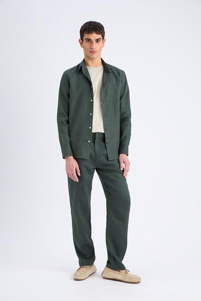 DeFacto Pantaloni de vară cu picioare drepte, 100% in, Relax Fit, cu croială relaxată C1117AX25SP