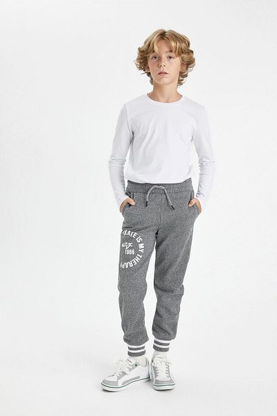 DeFacto Pantaloni de sport Jogger pentru băieți - imprimați, talie elastică, buzunare D2804a824au