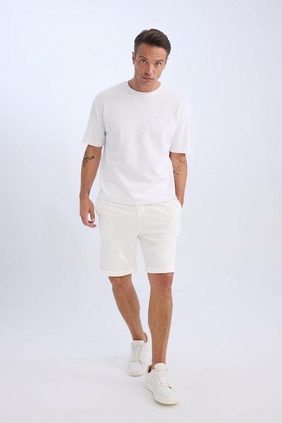 DeFacto Pantaloni scurți Bermuda de vară din piqué cu șireturi în talie A7341ax25sp