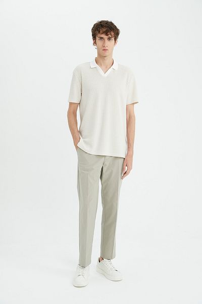 DeFacto Tricou cu mânecă scurtă cu model cu gât polo cu croiala normală B6548ax24sp