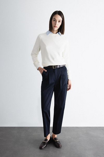 DeFacto С колан Carrot Fit Classic Winter Black Плисирани тесни крачоли с висока талия D42