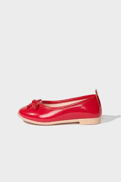 DeFacto Pantofi balerină din piele artificială cu talpă plată pentru fete, roșii, lacuita Z8325a623sp