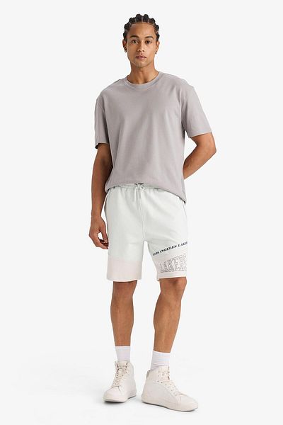 DeFacto Defactofit Nba Los Angeles Lakers Standard Fit Short Leg Shorts E3023Ax25Sm
