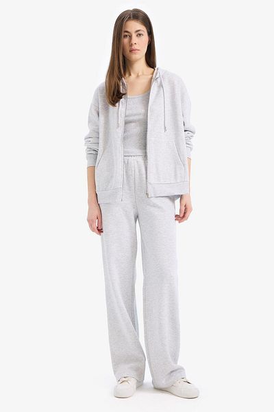 DeFacto Pantaloni de sport groși de iarnă cu talie înaltă elastică - buzunare B8571ax24wn