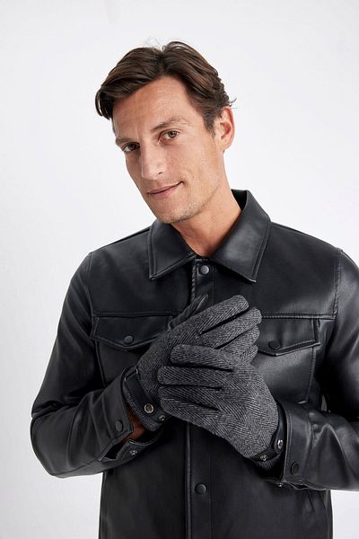 DeFacto Faux Leather Men's Gloves - A6623ax23wn