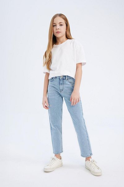DeFacto Стандартни дънкови панталони за момичета Mom Fit D7095A825Sm