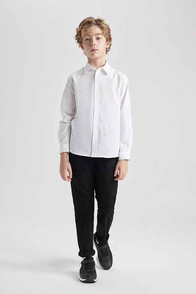 DeFacto Pantaloni din Gabardina Neagra X4224a622sm pentru baieti