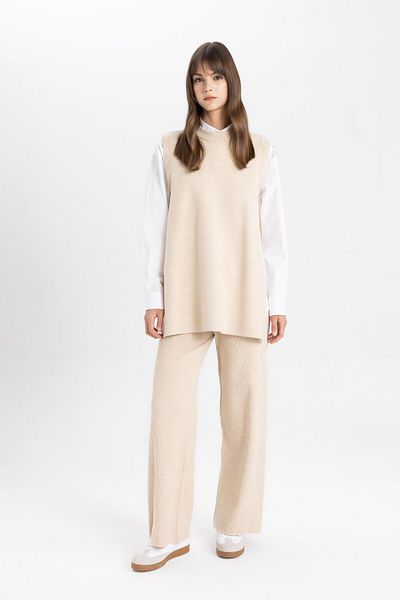DeFacto Knitwear Pants Straight Fit Wide Wide Leg C2088Ax24Sp