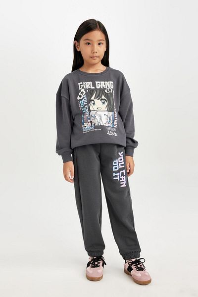 DeFacto Pantaloni de sport Jogger pentru fete - imprimați, cu talie elastică și buzunare D0739a824au