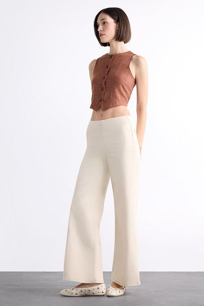DeFacto Wide Leg Basic Straight Trousers F7455Ax25Sm