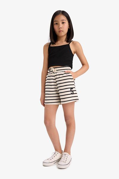 DeFacto Girl's Elastic Waist Striped Shorts A2466A825Hs