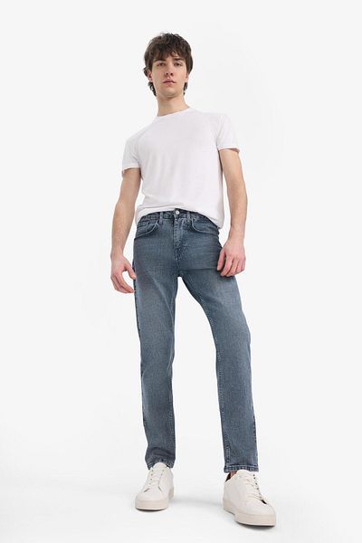 DeFacto Slim Tapered Fit Slim Fit Talie normală Pantaloni de jeans cu picioare îngustate E7035AX25SP