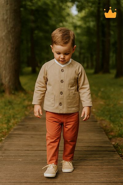 Babydola Gabardine Jacket Pants Badi Eid για αγόρια αθλητικά κοστούμια 3 τμχ 13819