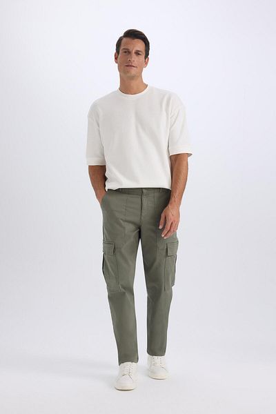 DeFacto Straight Leg Trousers with Cargo Pockets B4142Ax24Au
