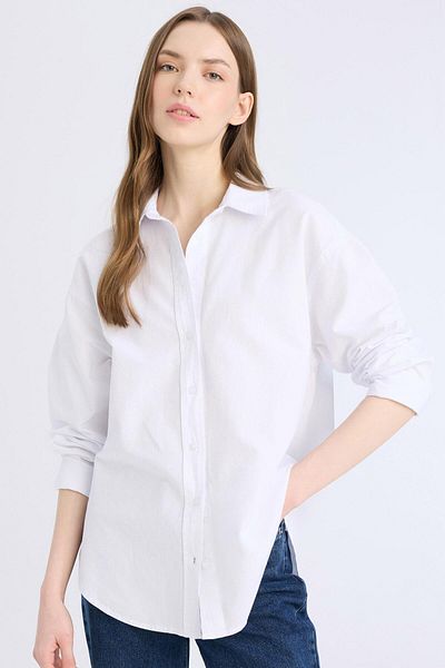 DeFacto Cămașă oversize Oxford cu mânecă lungă 100% bumbac Z4893az23au