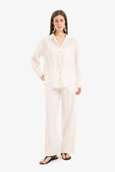 DeFacto Regular Fit Stretchy Waisted Beach Pants-Fall in Love E1172Ax25Sm