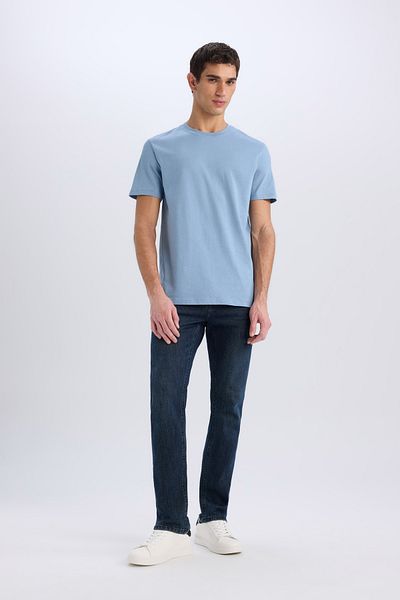 DeFacto 100% bumbac Tricou cu mânecă scurtă, cu decolteu, cu croiala normală, V7699az24sp