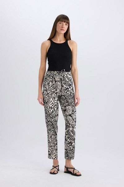 DeFacto Pantaloni din viscoză cu talie înaltă cu buzunare cu model harem I3709az22sm