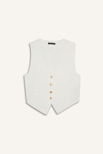DeFacto Γιλέκο Crop V-Neck Blazer C7798ax24sm