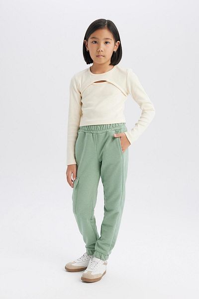 DeFacto Κορίτσια - Jogger Sweatpants με ελαστική μέση και τσέπες Cargo D2872A824WN