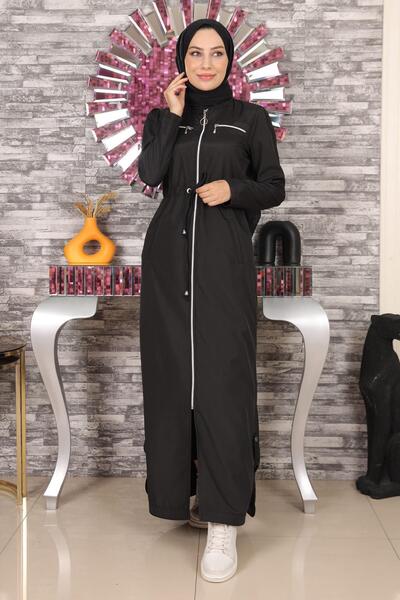 Modamihram Zippered Abaya Black 10012