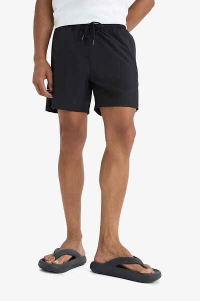 DeFacto DeFactoFit Sportsman bedruckte, dehnbare, kurze Meereshose mit Struktur B5952AX24HS