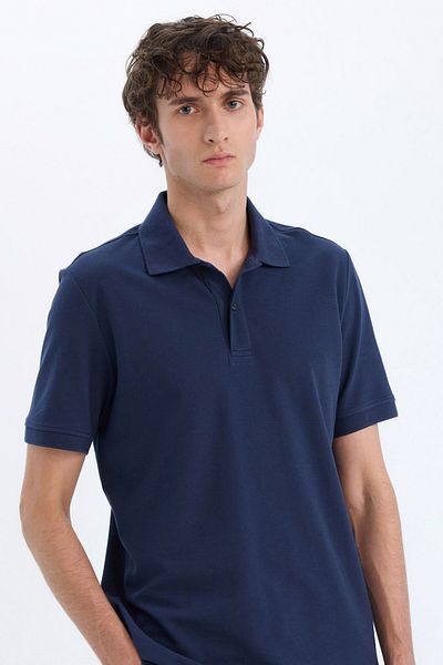 DeFacto 100% bumbac, cu guler polo, cu mânecă scurtă, tricou de bază din țesătură piqué simplă C1293ax24sp