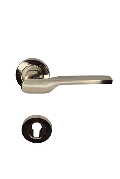 HOBİDABİ Sofya Yale Kol Nikel Saten Dış Çelik Kapı Kolu Ön ve Arka Takım İle Birlikte 2 Adet