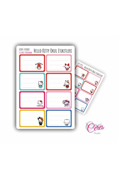 Ceres Studio Hello Kitty Okul Etiketi 16 Adet 40x60mm Etiket