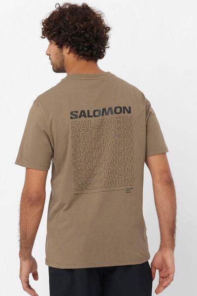 Salomon Ανδρικό μπλουζάκι LC2219 Graphic Perf SS ΜΠΛΟΥΖΑ ΚΑΦΕ