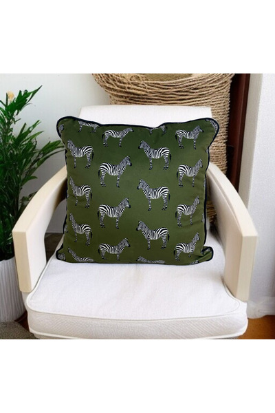ASDİVA Husă decorativă pentru pernă cu model Equus Zebra 43x43 - Verde