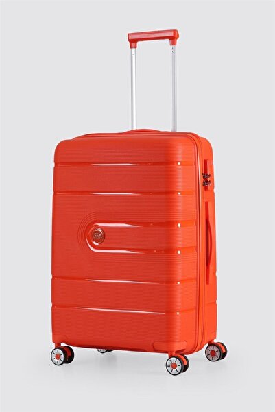 ÇÇS Ultra Hafif Polipropilen Kırılmaz Büyük Orta Kabin+Makyaj 4 Lü Valiz Seti