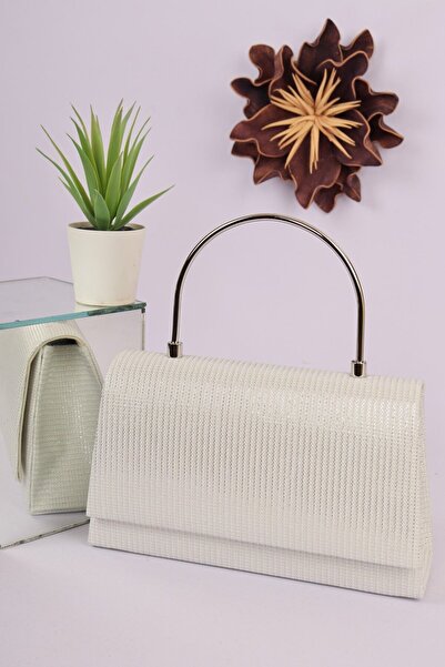weem bag Elysara EB0500 | GEANTĂ DE SEARĂ CU MÂNERA METALĂ STRIPED ÇUPRA