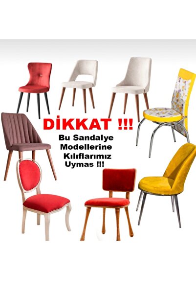 uzhanem 1 Adet Likrali Sandalye Kılıfı, Sandalye Örtüsü