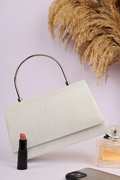 weem bag Elysara EB0500 | GEANTĂ DE SEARĂ CU MÂNERA METALĂ STRIPED ÇUPRA