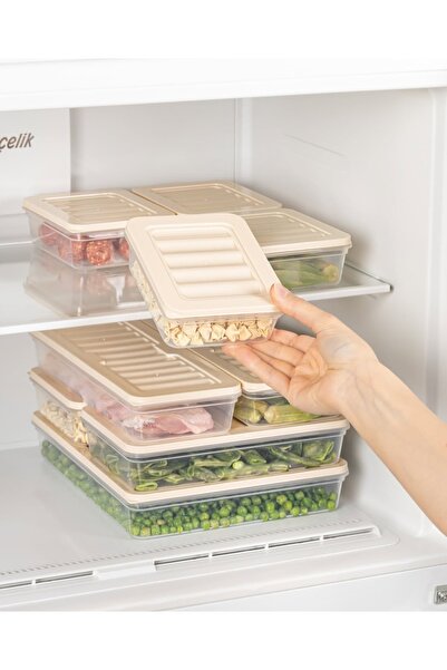 VZN Horizontal Refrigerator Diffuse Storage Container Refrigerator Organizer Microwave Container
