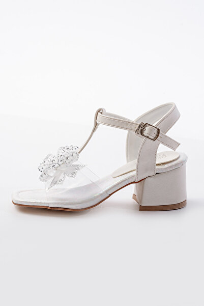 p papuccum ortopedi çocuk ayakkabıları Girl's Pole Bow Heeled Evening Dress Shoes