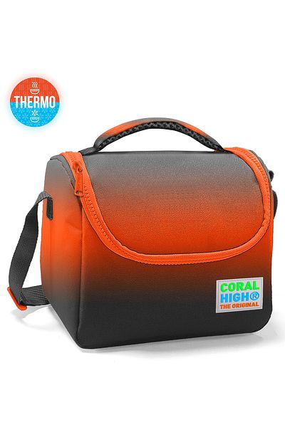 Coral High صندوق غداء حراري متدرج اللون باللون الرمادي البرتقالي للأطفال 11748