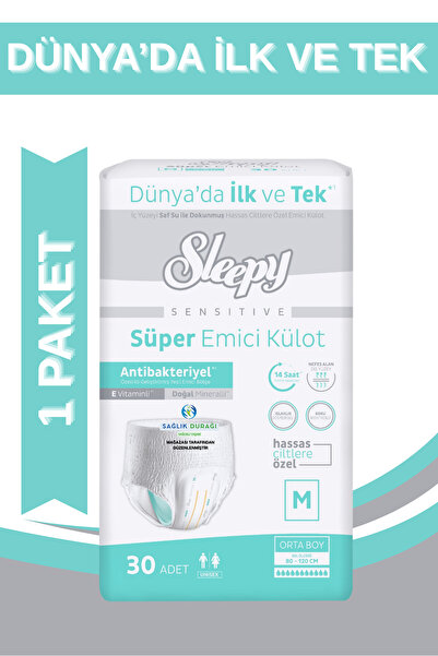 SAĞLIK DURAĞI sağlıklı yaşam SLEEPY Külotlu Hasta Bezi M (MEDİUM) 30 Adet