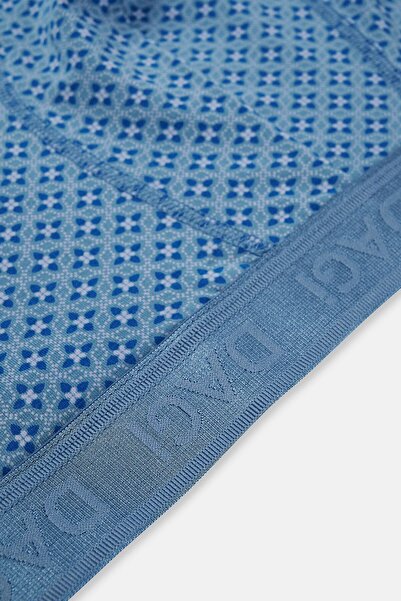 Dagi Ανοιχτό μπλε-μπλε 2 τεμαχίων με σχέδιο Micro Modal Boxer