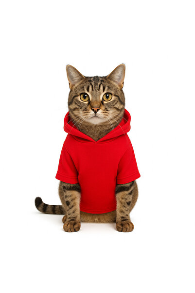 Buddy Store Kedi & Köpek Kıyafeti Elbiseleri Kıyafetleri Sweat - Baskısız Kırmızı Sweat - S Beden