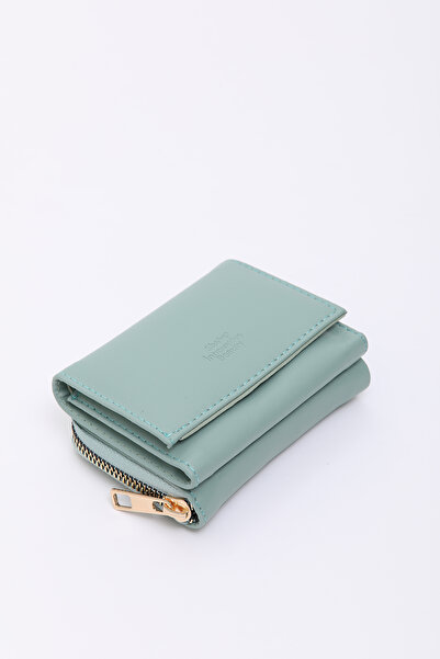 SHAKA Green Shk177 Faux Leather 8 Compartments, Card Holder, Paper and Coin Compartment Snap Wallet