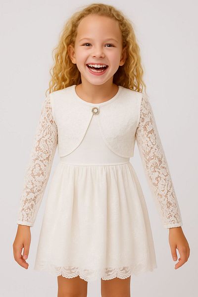 ESİLA KİDS Girls' Lace Bolero Girls' Bolero Special Occasion Girls' Jacket Model 1-11 Years
