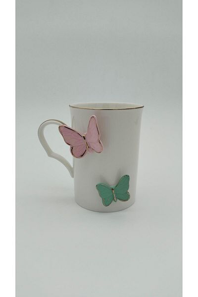 AROW Mariposa Butterfly Patterned Porcelain Mug