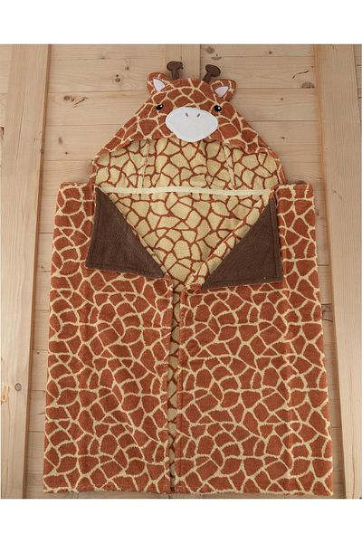 Baveno Cotton Giraffe Patterned Baby & Kids Swaddle Poncho