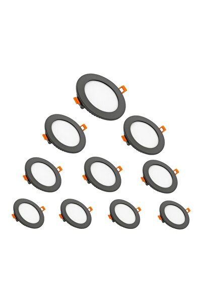 MAXLED 10 Adet 9W Siyah Slim Led Panel 6500K Beyaz MX-1020