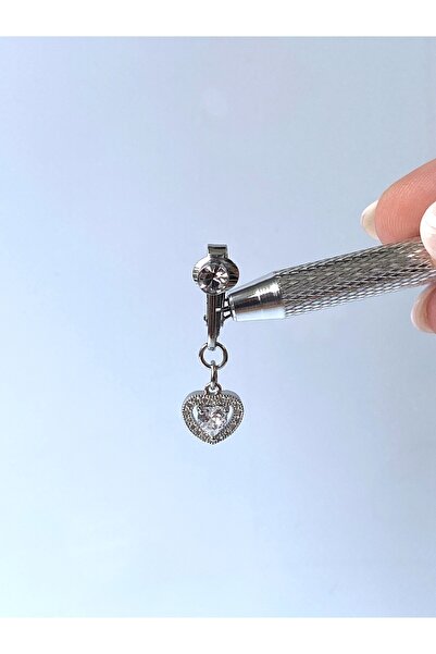 kurukafagift Çelik Göbek Piercing Mıknatıslı Sıkıştırmalı Taşlı Sallantılı Do...