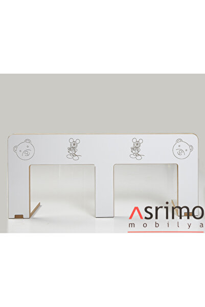 Genel Markalar Çocuk Ahşap Cnc Figür Işlemeli Yatak Bariyeri - Bebek Koruma Karyola Baza Korkuluğu