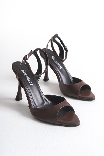 Shoesers Kadın Özel Tasarım Bilekten Bağlamalı Tek Bantlı Stiletto İnce Yüksek Topuklu Abiye Ayakkabı